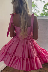 Pink Ruffle A-line Sweetheart Homecoming Dress