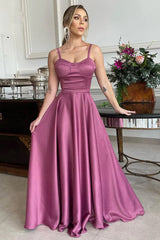 A-line Bridesmaid Dress, Spaghetti Straps, Sweetheart, Ruched, Long