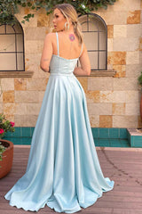 A-line Bridesmaid Dress, Spaghetti Straps, Sweetheart, Ruched, Long