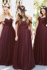 Burgundy Long Bridesmaid Dresses