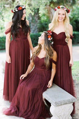 Burgundy Long Bridesmaid Dresses