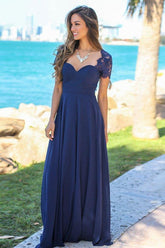 Chiffon A-line Bridesmaid Dresses, Sweetheart Neckline, with Appliques