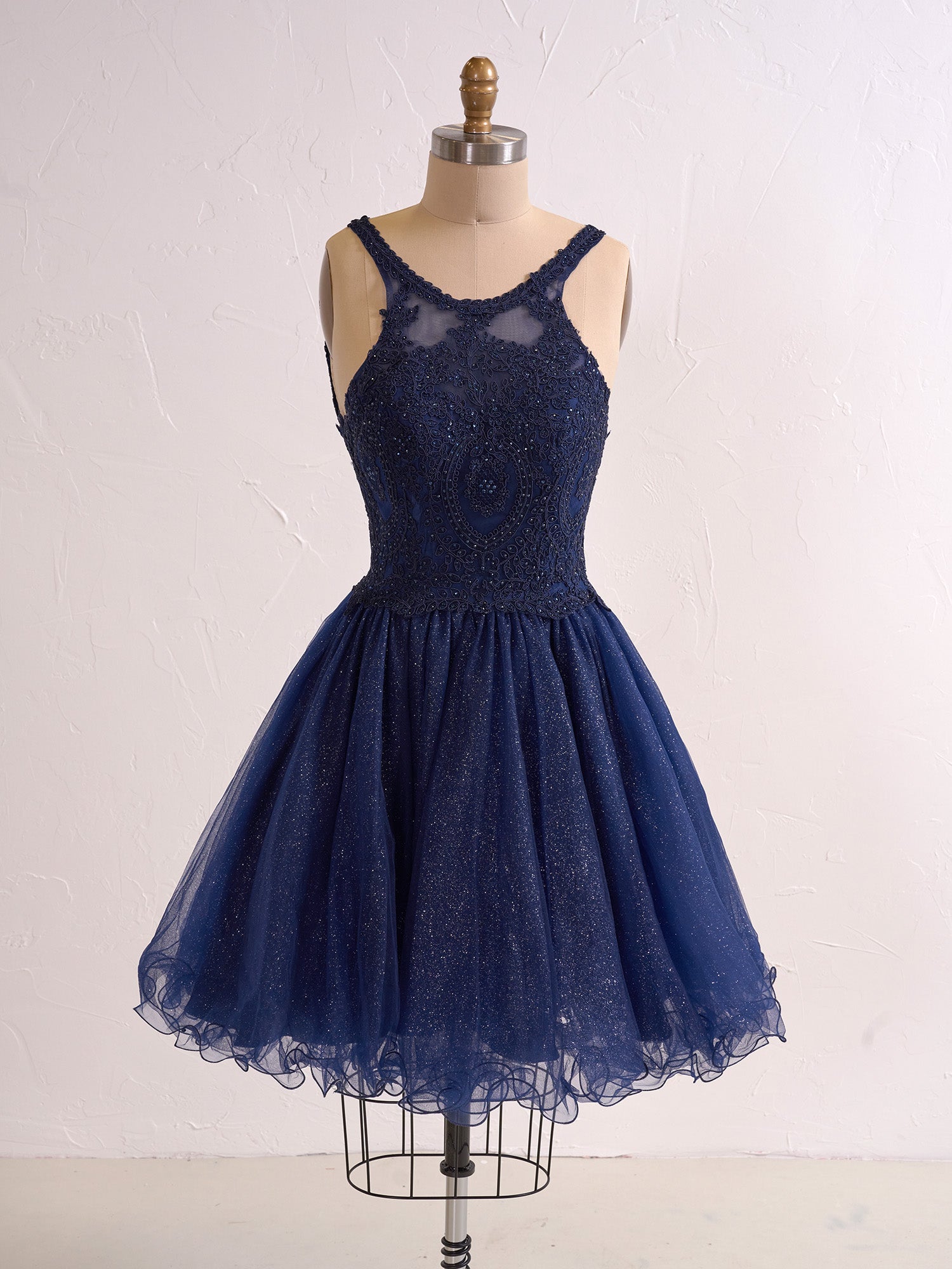 Embellished Embroidery Tulle Short Homecoming Cocktail Dress