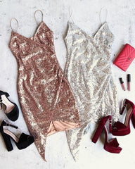 Sexy V-Neck Spaghetti Straps Sequined Mini Party Homecoming Dress