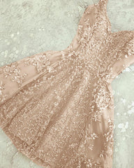 Silver Spaghetti Straps Backless V-Neck Mini Short Homecoming Dress