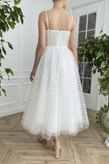 Tulle Sweetheart Straps Short Prom Dress Tea-Length Homecoming Dress