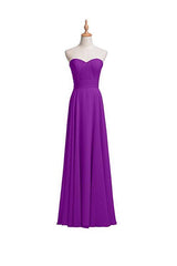 Chiffon A-line Bridesmaid Dress, Floor Length, Prom Evening Gown