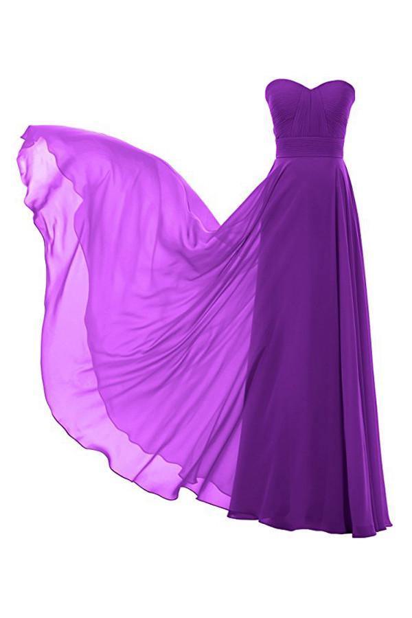 Chiffon A-line Bridesmaid Dress, Floor Length, Prom Evening Gown