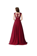 A-line Chiffon Lace Bridesmaid Dresses, Evening Gowns, Prom Dresses