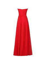 Chiffon A-line Bridesmaid Long Evening Gown, Sweetheart