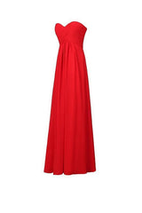 Chiffon A-line Bridesmaid Long Evening Gown, Sweetheart