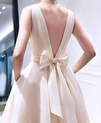 A-Line High Low V-Neck Short Prom Dress Homecoming Dress