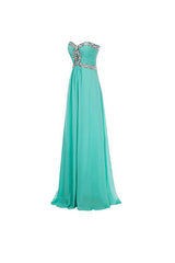 Crystal Beaded A-line Long Chiffon Prom Dress Evening Gown