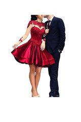 A-Line Long Sleeve Homecoming Dress with Appliques