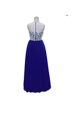 A-line Lace Prom Dress Bridesmaid Long Evening Gowns