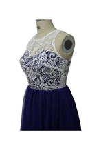 A-line Lace Prom Dress Bridesmaid Long Evening Gowns