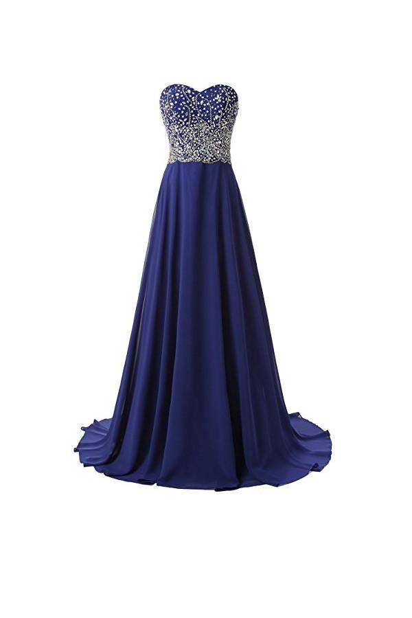 Chiffon A Line Prom Dresses, Sweetheart Evening Dresses