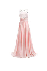 Chiffon A-line Prom Dresses Floor Length Evening Gowns