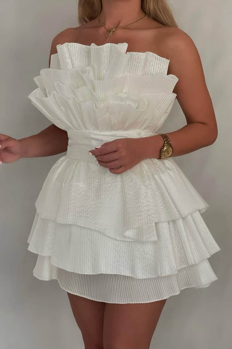 A line Strapless Ruched Short Homecoming Dress Party Gown