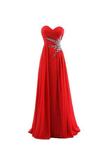 A-line Sweetheart Beading Chiffon Bridesmaid Dress, Prom Dress, Evening Gown