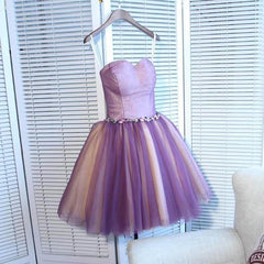 Pretty A-line Sweetheart Tulle Mini Homecoming Dress Prom Dress