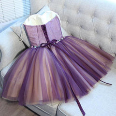 Pretty A-line Sweetheart Tulle Mini Homecoming Dress Prom Dress
