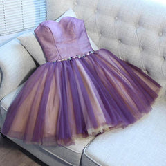 Pretty A-line Sweetheart Tulle Mini Homecoming Dress Prom Dress