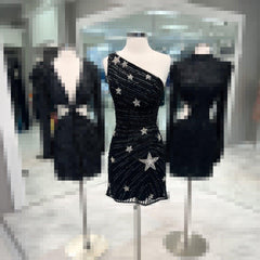 Black Bodycorn One Shoulder Sequin Star Above Keen Homecmong Dress