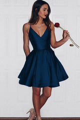 Burgundy Cute Simple Spaghetti Straps Homecoming Dress Party Dress