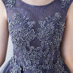 Ruffle Scoop Navy Lace Cute Homecoming/Party Dress