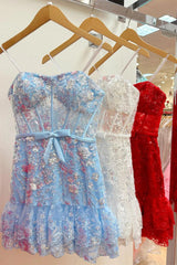 Short Bodycorn Strapless Corset Homecoming Dress