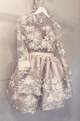Cute Long Sleeve Homecoming Dress Short Prom Party Dress