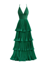 Dark Green A-Line Ruched Floor Length Chiffon Bridesmaid Dress