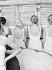 Elegant Pink Long Chiffon Bridesmaid Dress with Sash