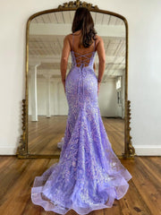 Mermaid Sheath Scoop Lace Prom Dress