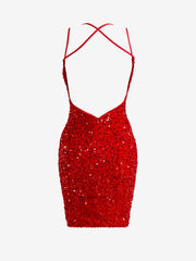 Red Bodycorn Homecoming Dress with Slit