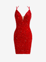 Red Bodycorn Homecoming Dress with Slit