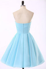 High-Quality Chiffon Light Blue Homecoming Dress