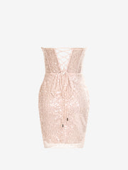 Champagne Bodycorn Sweetheart Sequins Homecoming Dress