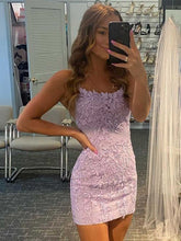 Bodycon Spaghetti Straps Lace Homecoming Dress