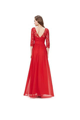 Lace Long Sleeve Floor Length Evening Dress Prom Dress
