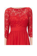 Lace Long Sleeve Floor Length Evening Dress Prom Dress