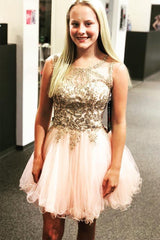 Lace-Up Beaded Cross-Back Short Prom Dress Homecoming Dress