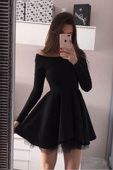Long Sleeve Off-The-Shoulder Short Prom Dress Homecoming Dress