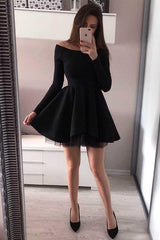 Long Sleeve Off-The-Shoulder Short Prom Dress Homecoming Dress