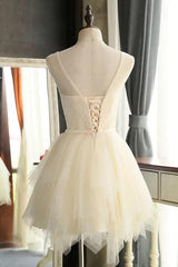 Mini Charming Tulle Short Prom Dress Homecoming Dress