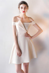 Off-The-Shoulder Pick-Ups A-Line Mini Homecoming Dress Party Dress