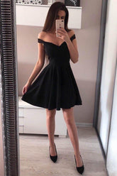 Off-The-Shoulder Red Homecoming Dress with Broad Straps Little Party Dress