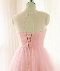 Pink Tulle Short Prom Dress Pink Homecoming Party Dress