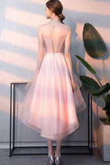 Pink Tulle Sequin Short Prom Dress Pink Homecoming Dress